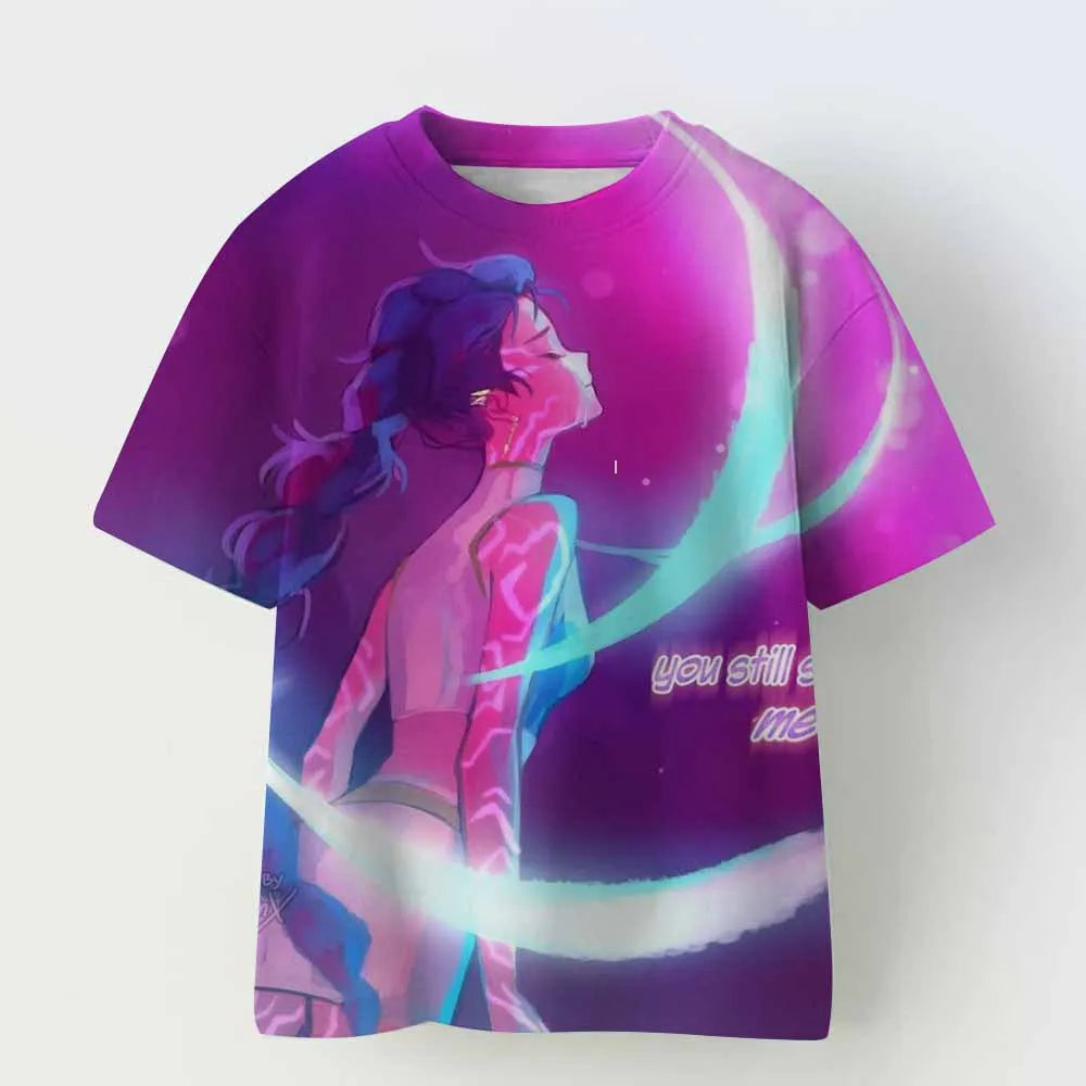 Baby Girl Boy Clothes KPop Demon Hunters 2025 Movie Fans Gift Summer T-shirt Tops Cartoon Print Cool Tshirt Kids Harajuku Top