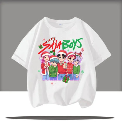 Cute Kpop Demon Hunters Child Short Sleeve Kpop Demon Hunters Tee Harajuku Casual Fashion Cotton Tee Top Cosplay Clothing