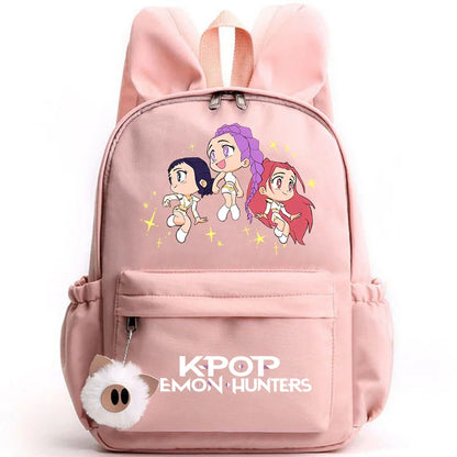 KPop Demon Hunter Backpack for Girls Boys Children Rucksack Casual School Bags Travel Rabbit Ears Backpacks Mochila gift bags