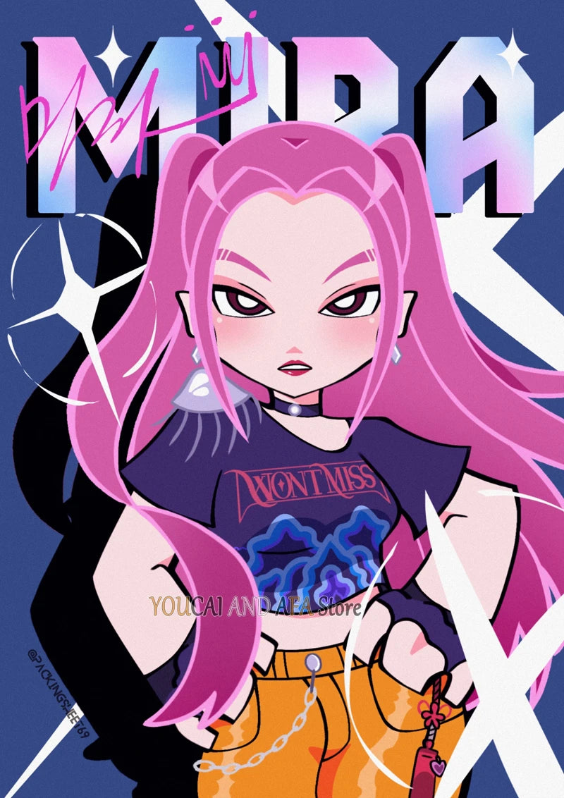 New K-Pop Girls Group Demon Hunters Art Fans Artwork Music Movie Anime Kpop Poster Canvas Painting Wall Pictures Fans Home Decor