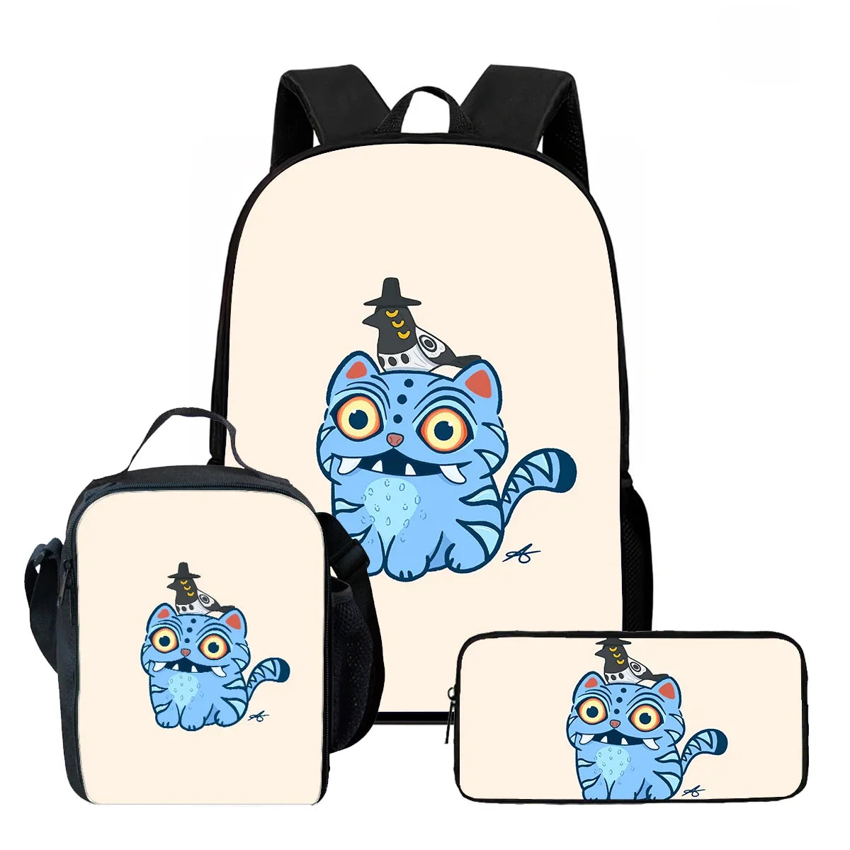 Cartoon KPop Demon Hunters Child School Backpack With Lunch Bags Pencil Bags For,Light Weight Child School Bags