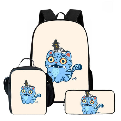Cartoon KPop Demon Hunters Child School Backpack With Lunch Bags Pencil Bags For,Light Weight Child School Bags