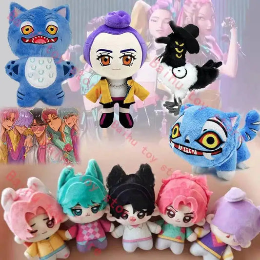 Kpop Demon Hunters Rumi Plush Cute Demon Hunter Saja Boys Plushie Cartoon Tiger/Bird Stuffed Doll Soft Home Decor Toy Kids Gift