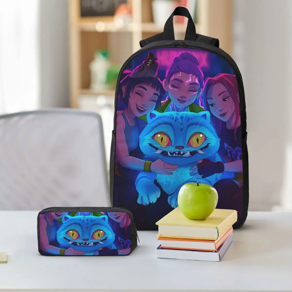 3Pcs Kpop Demon Hunters Huntrix  Backpack Set for Kids Pencil Boxes Bookbag Sets with Lunch Box For School Students Knapsack
