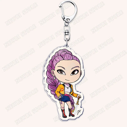 Kpop Demon Girls Huntrix Saja Boys Keychains for Accessories Bag Marcus Rumi Zoey Jinu Ramen Ramyeon Keyring Jewelry Fans Gift