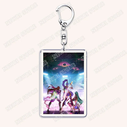 HOT Kpop Demon Hunters Huntrix Saja Boys Keychains for Accessories Bag Rumi Zoey Jinu Ramen Ramyeon Keyring Jewelry Fans Gifts