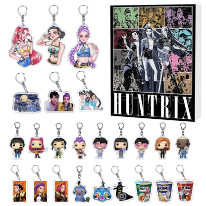 2025 Cartoon Kpop Demon Hunters Group Blind Box Christmas Advent Calendar Toy Story Anime Figure Surprise Gift Box Toy Gift