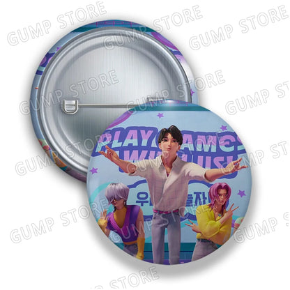 Kpop Demon Hunters Badges for Jewelry Accessories Bag Decor Huntrix Saja Boys Rumi Zoey Jinu Tinplate Button Brooch Pins Gifts