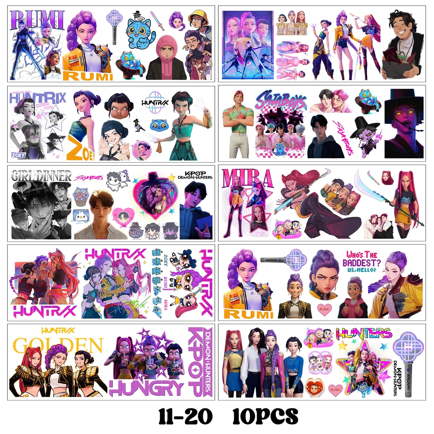 k-pop Demon Hunters wrapping Transfer cups HUNTRX Decal Rumi kpop saja boys Uvdtf Bottle k pop Stickers Uv Dtf Car Huntrix Wraps