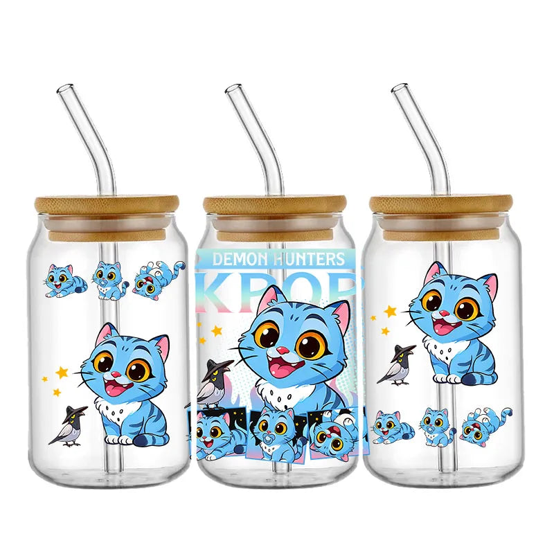 Demon Hunters Movie Kpop Lover Gift Anime Fan UV DTF Stickers Ready To Transfer Cup Wrap Custom DIY Craft For Libbey Can Glass