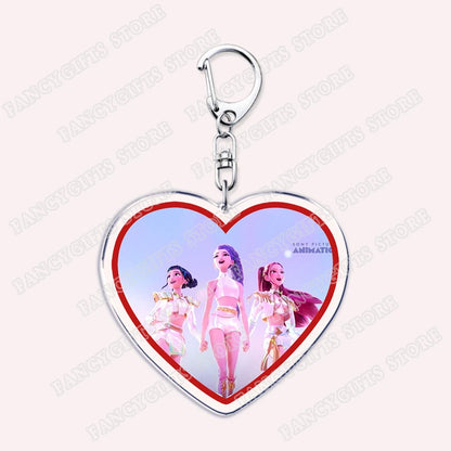Kpop Demon Girls Keychain for Accessories Huntrix Saja Boys Rumi Zoey Jinu Derpy Tiger Keyrings Key Chains Jewelry Fans Gifts
