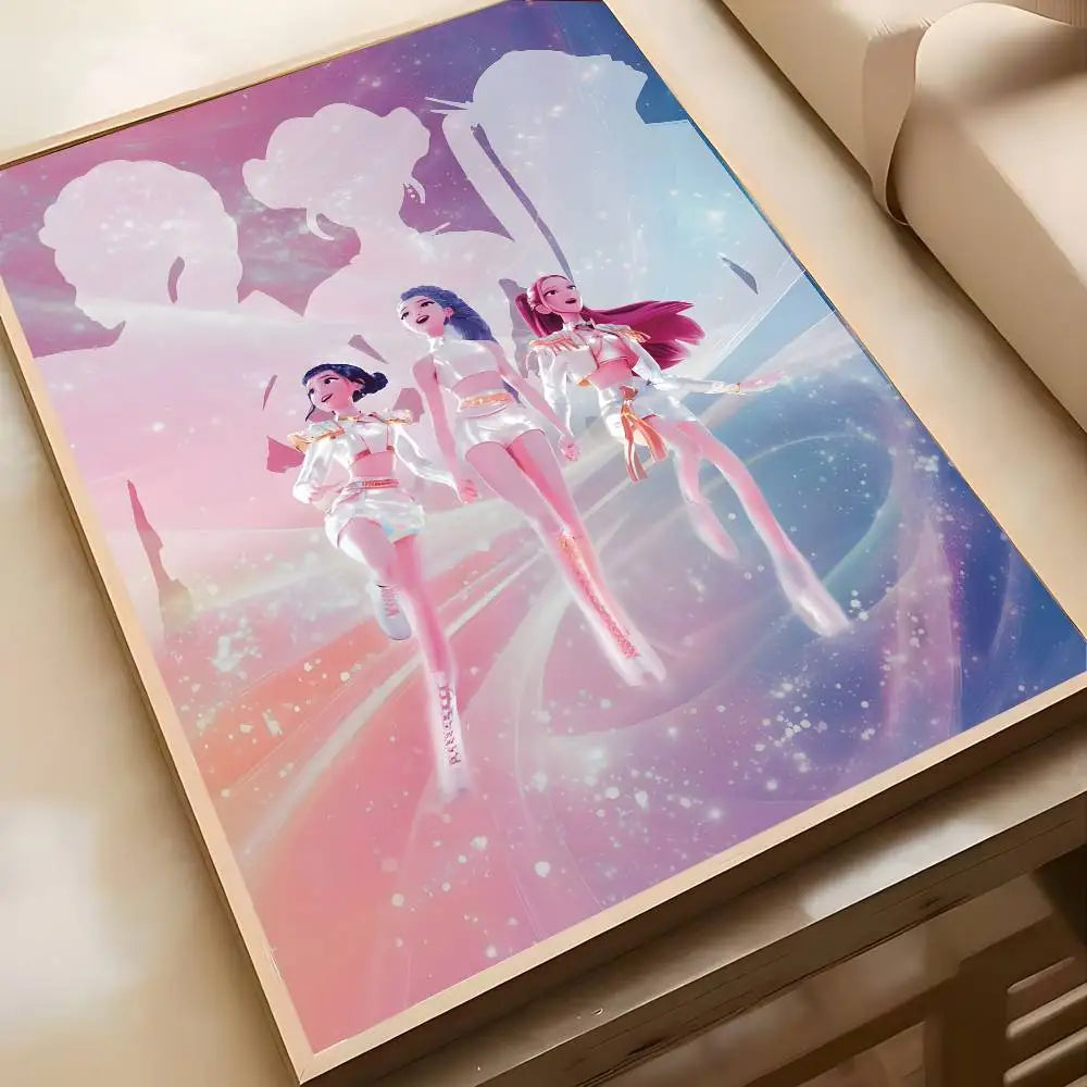 1PC K-POP DEMON HUNTERS Poster High-definition art sticker Self adhesive waterproof home decoration for living rooms bedrooms