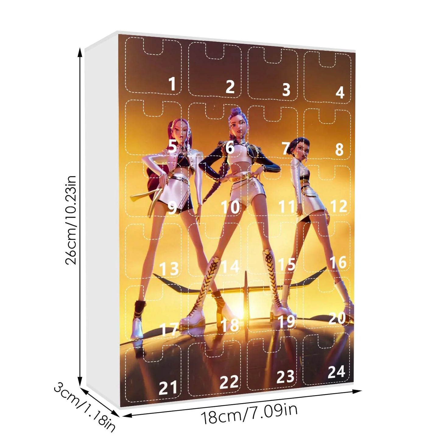 KPop Demon Hunters 24pcs Advent Calendar Box Kawaii Acrylic Keychain HUNTR X Rumi Mira Zoey Jinu Kid Surprise Box Toy Gift