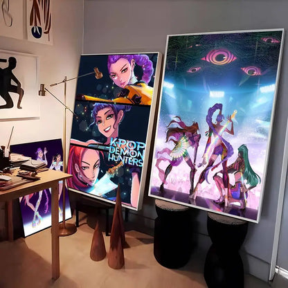 Anime K-Kpop D-Demon Hunter Poster High Quality Print Home Decor Wall Art Mural Room Bar Decoration