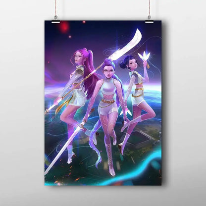 K-pop D-Demon Hunters Movie Sticky Posters Whitepaper Sticker DIY Room Bar Cafe Posters Wall Stickers