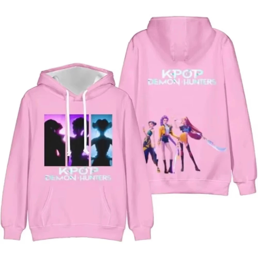Cartoon Anime KPop Demon Hunters 3D Print Hoodies Men Women Casual Sweatshirts Oversized Hoodie Pullovers Tracksuit Man Clothing