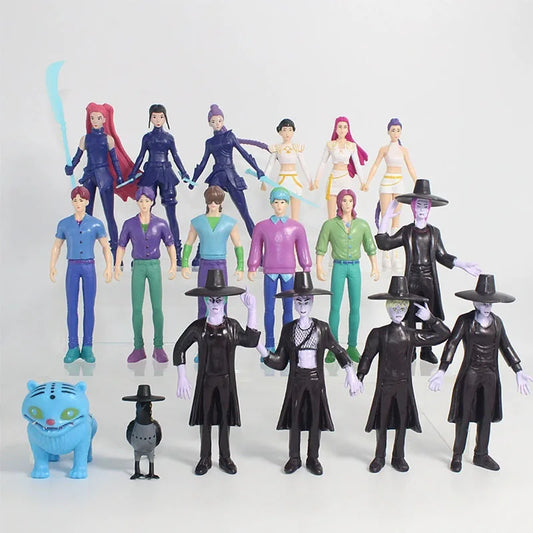 5pcs-18pcs/Set Kpop Demon Hunters Action Figure Tiger Rumi Mira Zoey Figurine Doll  PVC Model Collectible Figure Room Decoration