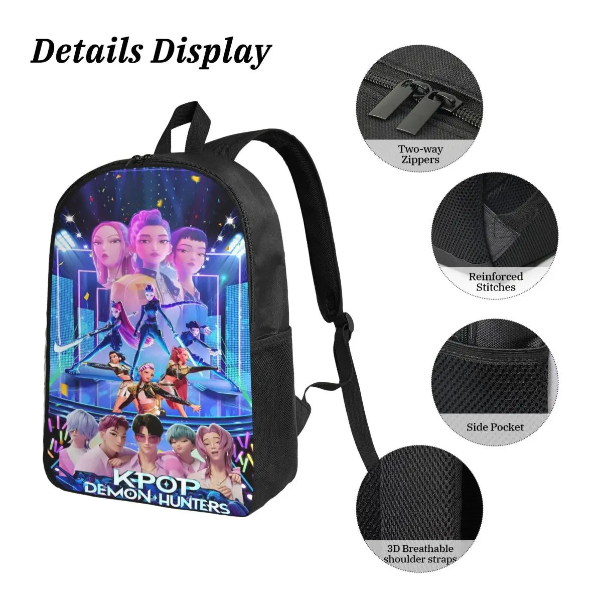 K-Pop Demon Hunters Saja Boys Kids Backpack Lunch Box Pencil Boxes for Boys Girls Backpacks School bag Bookbag Set