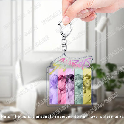 Cartoon Huntrix Saja Boys Derpy Tiger Acrylic Keychains Ring Double-Sided Key Chain Jewelry Kpop Demon Hunters Fan Love Gifts