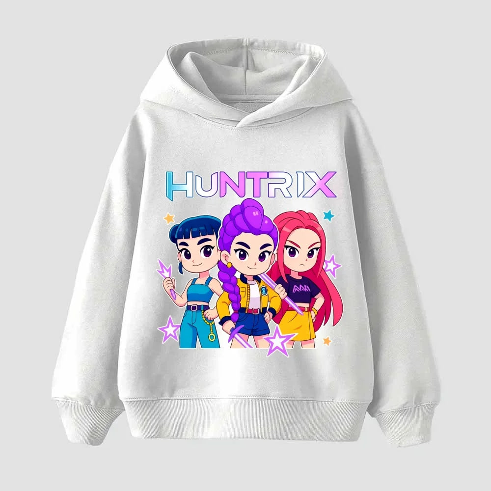KPop Demon Hunter Rumi Derpy Cartoon Girls Boy Hooded Sweatshirt Warm Children's Korean Wave Fashion Casual Tops Casual Clothinf