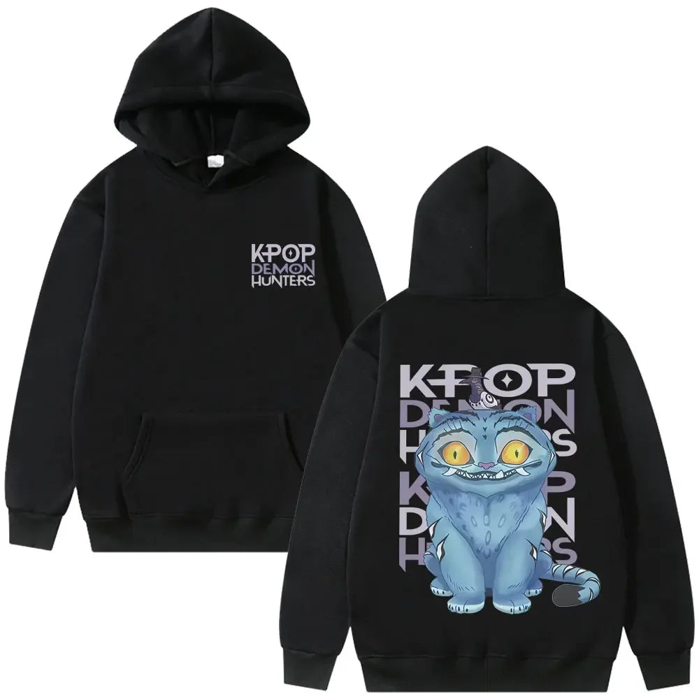 Limited Movie Kpop Demon Hunters Derpy Tiger Hoodie Men Women Fashion Cartoon Trend Sweatshirt Unisex Casual Oversized Pullover