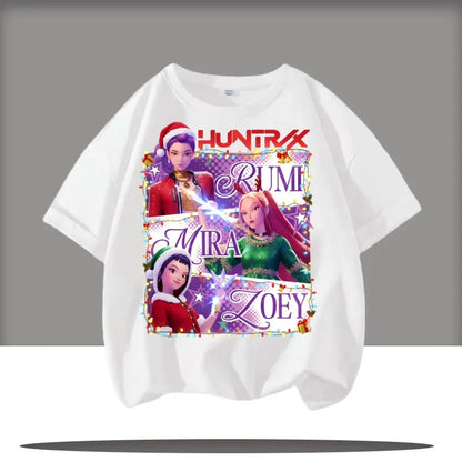 saja boys Short Sleeve T-shirt Cute Kpop Demon Hunters KidsDemon Hunters Children's T Shirt Tiger Harajuku Tshirt for Boys Girls