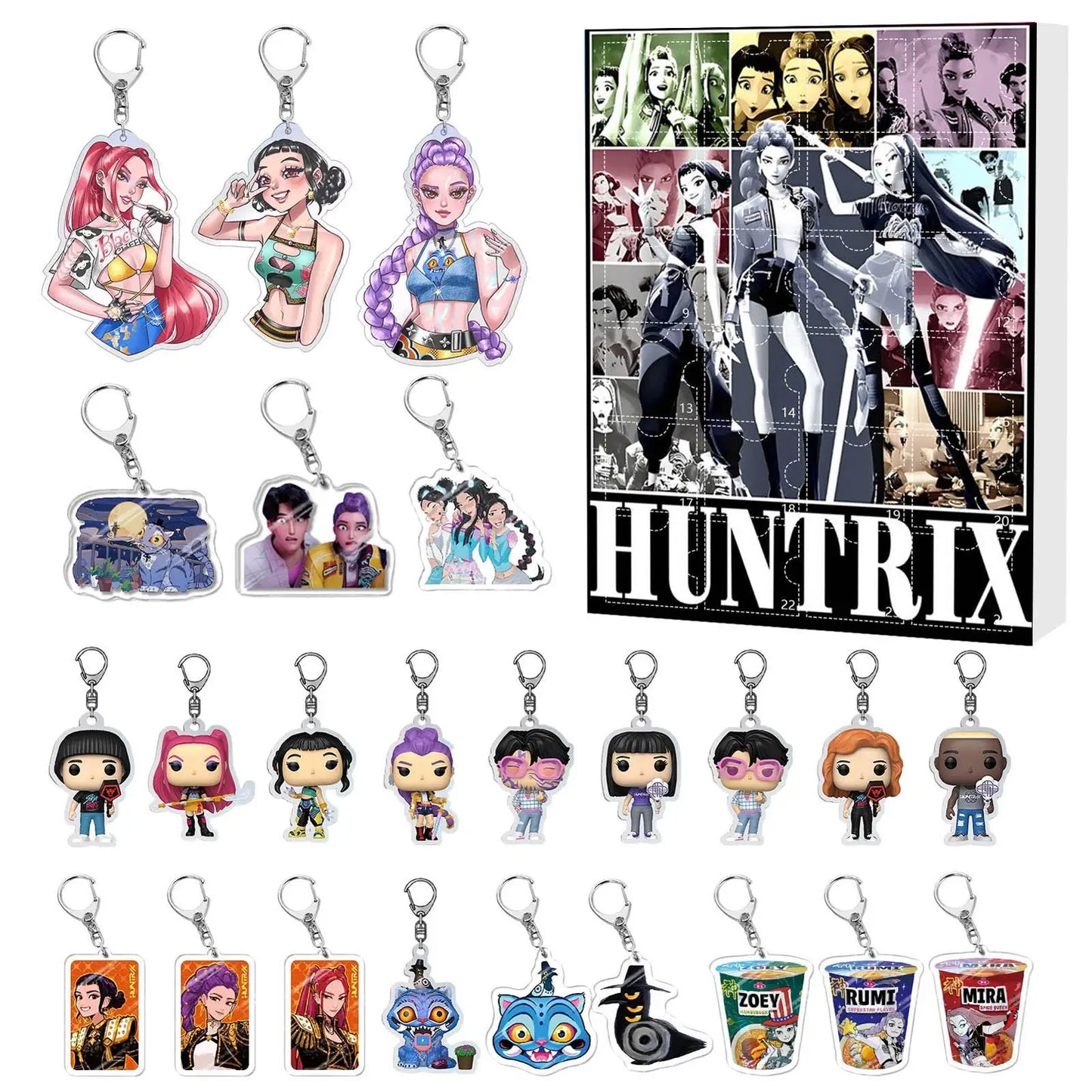 2025 Cartoon Kpop Demon Hunters Group Blind Box Christmas Advent Calendar Toy Story Anime Figure Surprise Gift Box Toy Gift