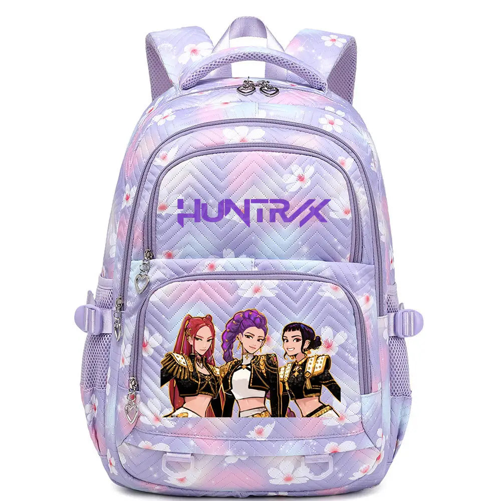 Kpop Demon Hunters Backpack Cartoon Rumi Mira Zoey HUNTR/X Saja Boys Print Schoolbag Large Capacity Student School Bas for Girls