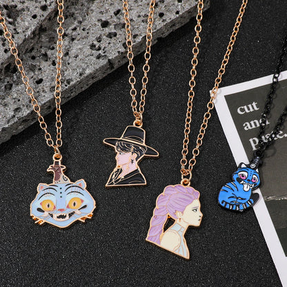 Anime KPop Demon Hunters Rumi Necklace Creative Cartoon Unisex Pendant Neck Chain for Birthday Jewelry Accessory Gifts