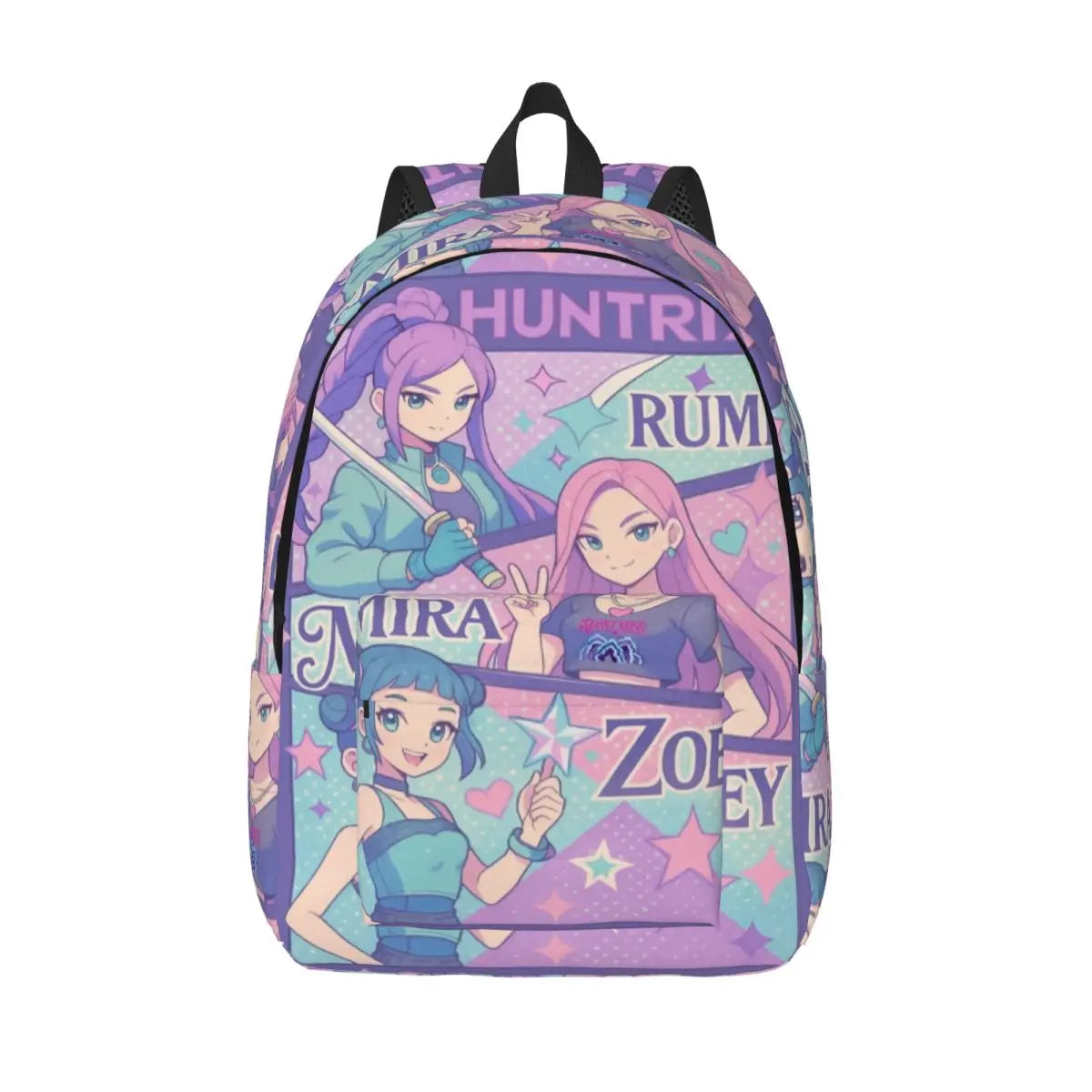 Huntrix Girls Kpop Demon Hunter Rumi Mira Zoey Retro Backpack Teen Large Backpacks Polyester Casual School Bags Travel Rucksack