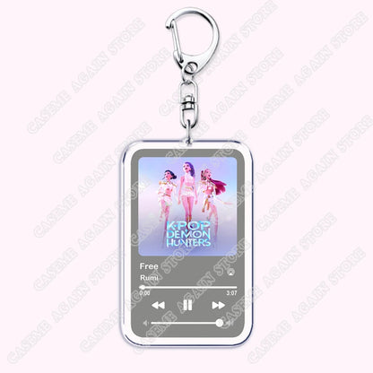 Trending Kpop Demon Hunters Keychains for Women Accessories Bag Huntrix Saja Boys Rumi Zoey Jinu Music Keying Jewelry Fans Gifts