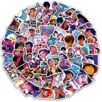 10/30/60PCS Animated Movies Kpop Demon Hunters Cartoon Sticker DIY Decoration Waterproof Skateboard Notebook Graffiti Toy