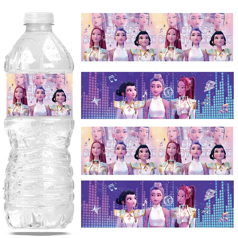 20pcs Kpop Demon Hunters Stickers for Water Bottles Singer Demon Hunter Birthday Decorations Party Favors Protection Waterproof