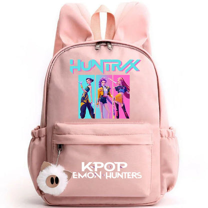 KPop Demon Hunter Backpack for Girls Boys Children Rucksack Casual School Bags Travel Rabbit Ears Backpacks Mochila gift bags