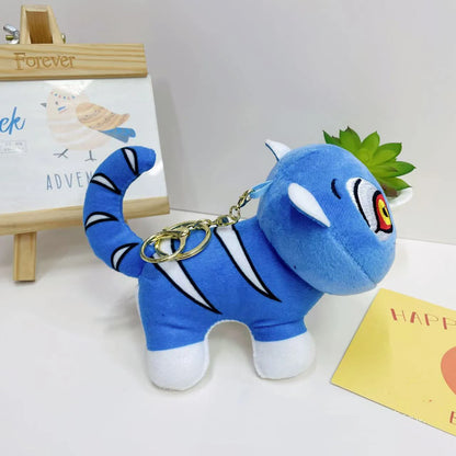 Anime Kpop Demons Hunters Plush Keychain Cute Purple Tiger Black Hat Magpie With 3 Eyes Monster Keychain Plush Toy For Fans Gift