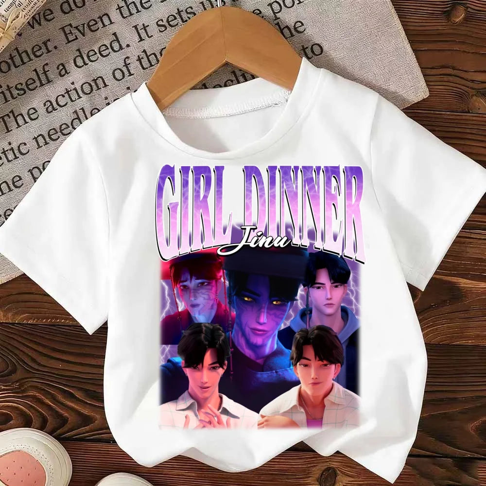 Kids T Shirt Kpop Demon Hunter HuntrX Child Tees Shirt Summer Y2k Tops Short Sleeve Tees Fashion Korean T-shirt for Girls Boys
