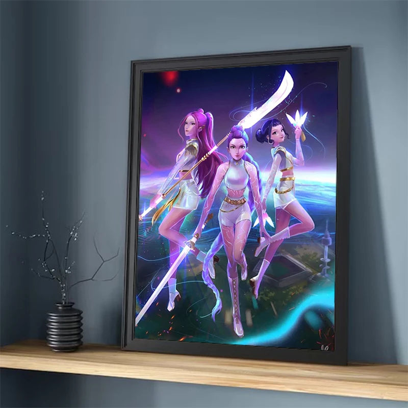 Movie KPop Demon Hunters Poster HD art wall waterproof home living room bedroom coffee house bar aesthetic room wall decoration