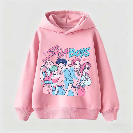 K-pop Demon Hunters Sweet Hoodie for Children Anime Cute Hooded Sweatshirt Boys Girls Spring Autumn Fashion Sports Hoodies Gifts