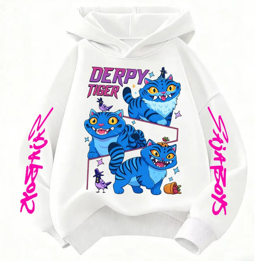 Kpop Demon Hunter Hoodies Girls Kawaii Letter A-Z Sweatshirt Tops Children Autumn Winter Long Sleeves Pullover Kids Clothes Gift