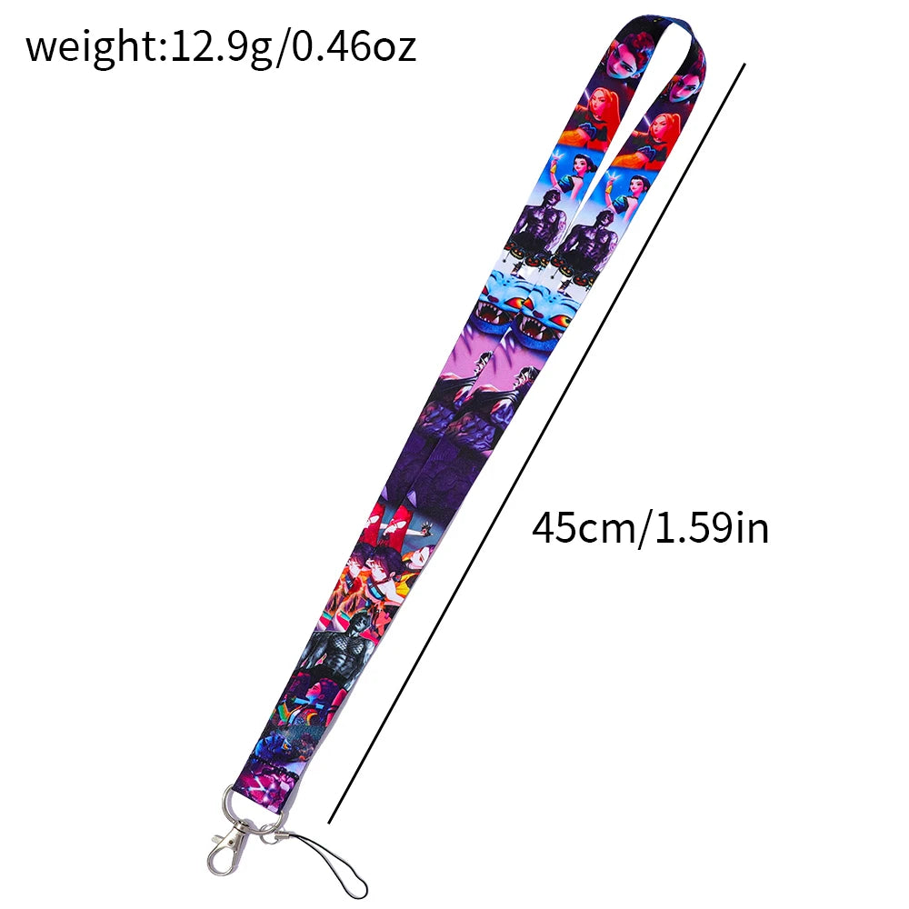 K Pop Demon Hunters Cartoon Characters Lanyard Card Holder Fans Phone Strap Keychain Gift for Friends