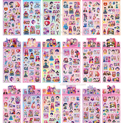 New K-PoP Demon Hunters Guka Devil Men's Group Anime Laser Cut Sticker for Office Stationery And School Supplies Decoration