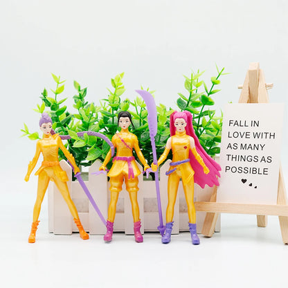 5/8pcs/Set Anime Kpop Demon Hunters Action Figure Toy Derpys Tiger Rumi Mira Zoey Sussy Figurine Doll For Kid Fans Gift Ornament