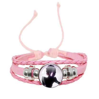 KPop Demon Hunters Pink Handmade Glass Bracelet Huntr-x Rumi Zoey Mira Bangles Jewelry Accessories Fans Couples Gift