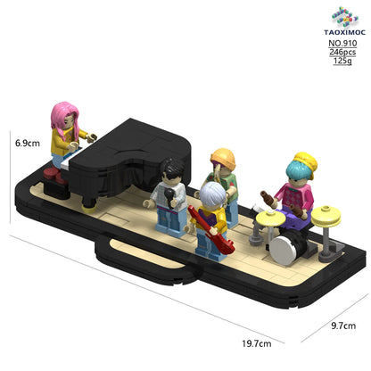 New KPop Demon Hunters: Surrounding Building Blocks, Toy Assembly, Piano Model, and Building Blocks