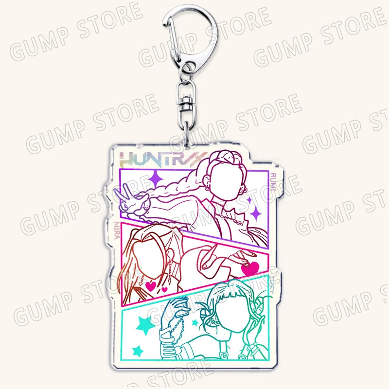 Hot Kpop Demon Hunters Huntrix Saja Boys Keychains for Accessories Jewelry Rumi Zoey Jinu Mira Sold My Soul Keyrings Fans Gifts
