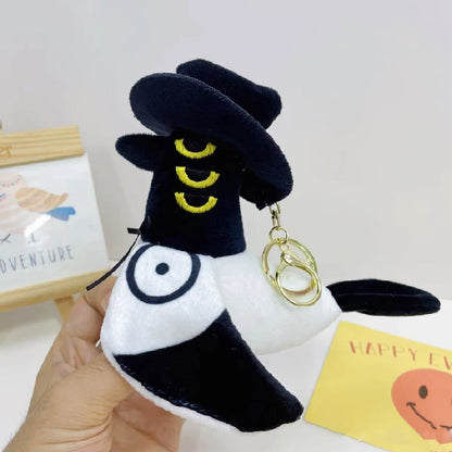 New Anime Kpop Demons Hunters Plush Keychain Cute Purple Tiger Black Hat Magpie With 3 Eyes Monster Keychain Plush Toy